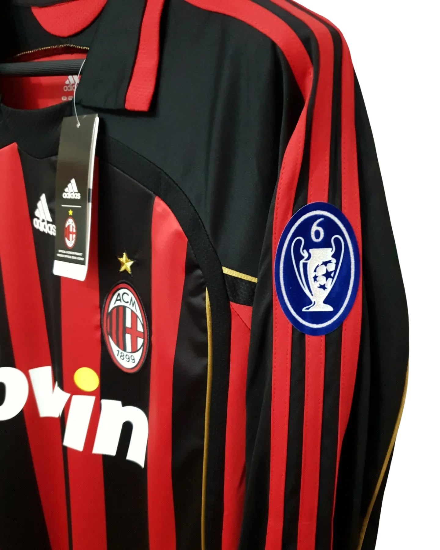 Ricardo Kaka #22 Jersey AC Milan 2006/2007 UCL Home Long Sleeve Retro Vintage
