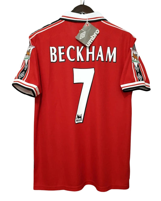 David Beckham 7 Manchester United 1998-1999 Short Sleeve Soccer Red Jersey